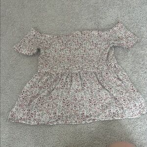 Old Navy Floral Off-Shoulder Top - Pink and White